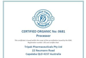 Tripak Pharmaceuticals Certified Organic Certificate